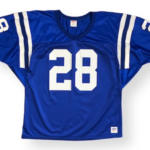 Vintage 90s Indianapolis Colts Marshall Faulk Made in USA Wilson NFL Football Jersey Size XL