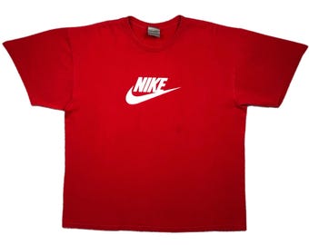 Vintage 90s/Y2K Nike Center Logo Essential Swoosh Graphic T-Shirt Size XL