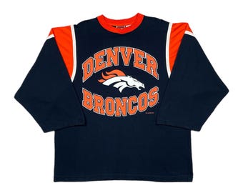 Vintage 1998 Denver Broncos Football Cut & Sewn Long Sleeve Shirt (Large/XL)