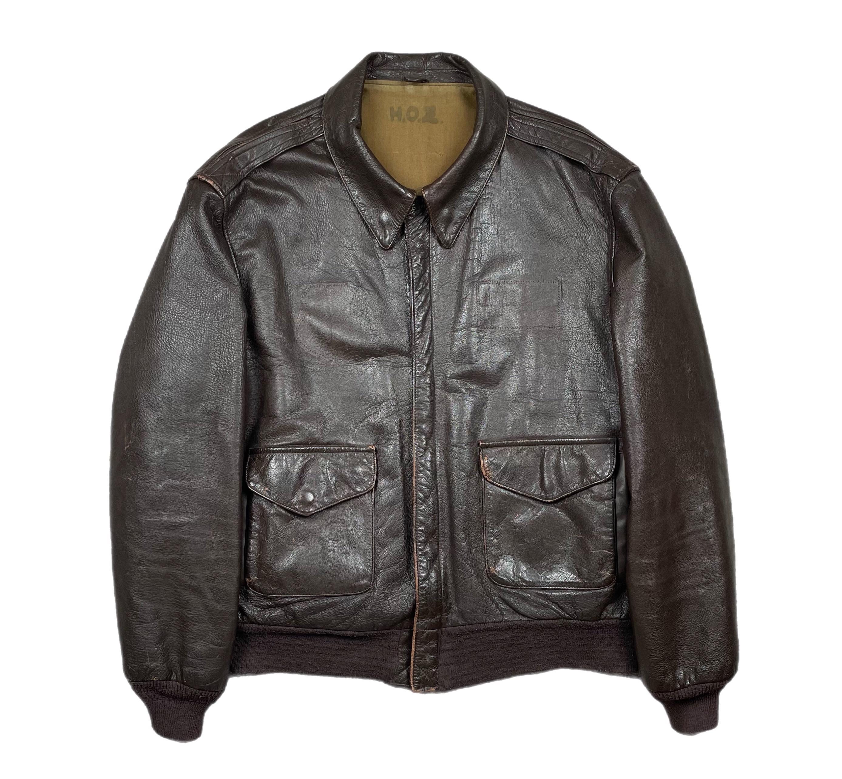 80 S Leather Bomber Jacket - Etsy