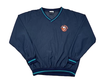 Vintage 90s New York Islanders Hockey Season Subscriber Pullover Windbreaker (Large)