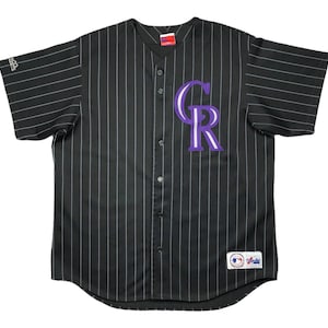 Vintage 90s Rare Majestic Colorado Rockies Baseball Black