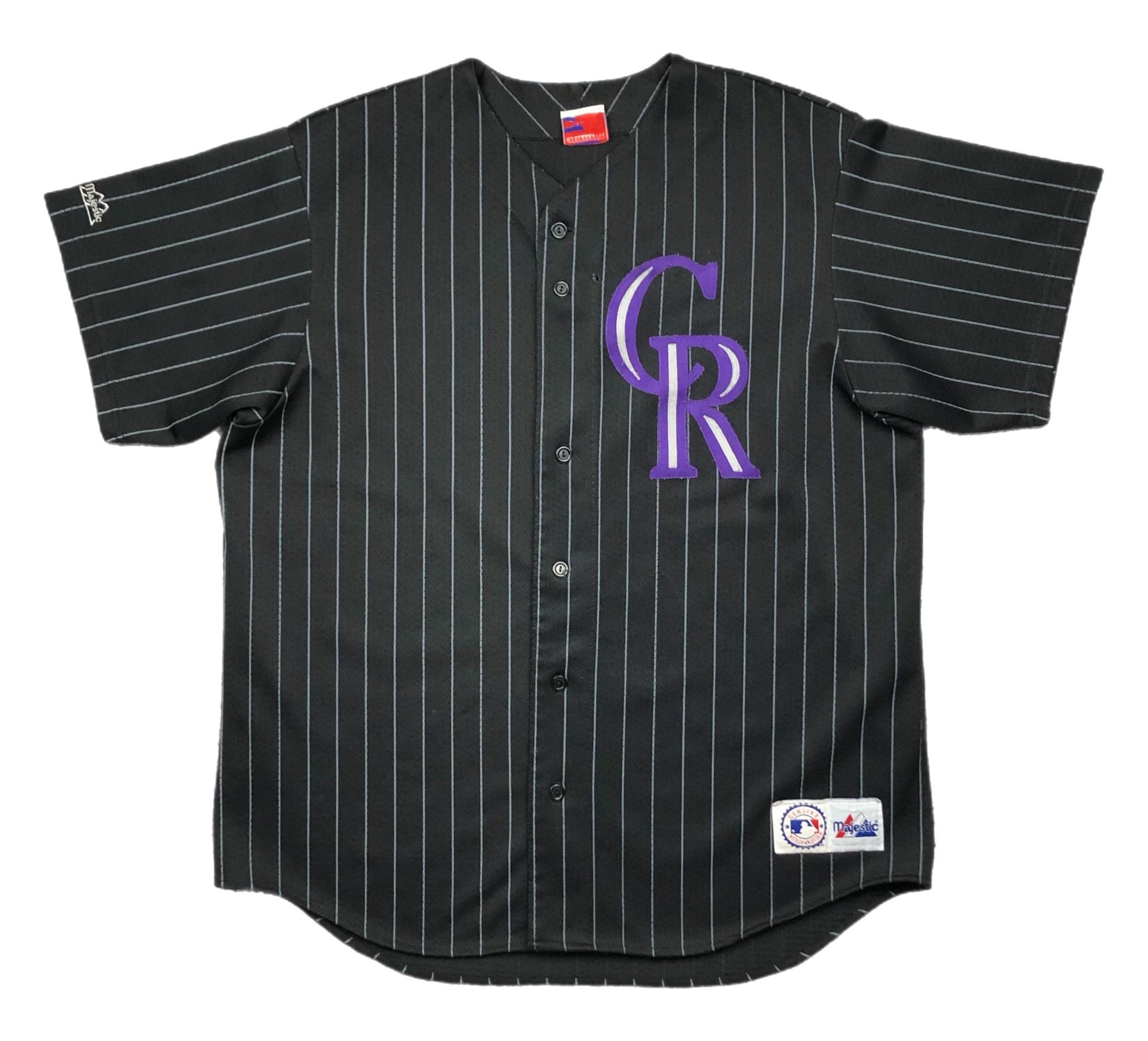 Vintage 90s Rare Majestic Colorado Rockies Baseball Black