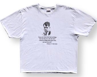 Vintage 90s Robert F. Kennedy Famous Quote Graphic T-Shirt Size XL/XXL