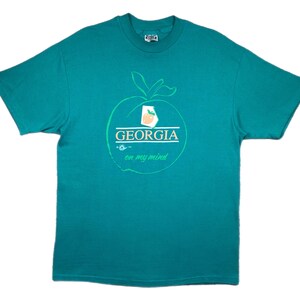 Vintage 1992 Georgia “On My Mind” Peach Logo Destination/Souvenir Style Graphic T-Shirt Size Large