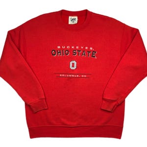 Vintage 90s Lee Sport Ohio State University Buckeyes Embroidered Crewneck Sweatshirt Pullover Size Large/XL