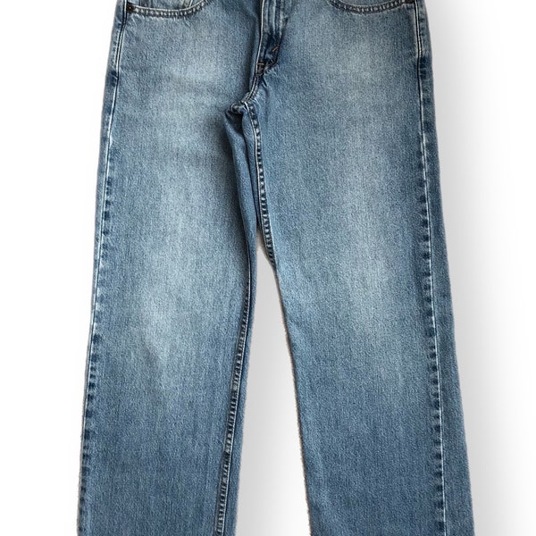 Vintage 90s Levis 522 Made in USA Super Low Loose Fit Light Wash Denim Jeans Size 5/JR/S