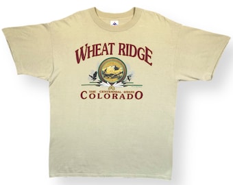 Vintage 90s Wheat Ridge Colorado “The Centennial State” Single Stitch Destination T-Shirt Size XL