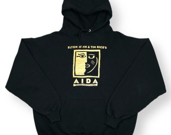 Vintage 1998 Elton John & Tim Rice’s “AIDA: The Timeless Love Story” Opera/Musical Hoodie Sweatshirt Pullover Size Medium/Large