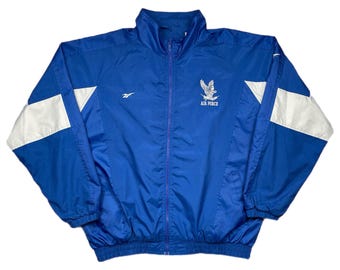 Vintage 90s Reebok Air Force Academy Falcons Embroidered Windbreaker Jacket (XL)