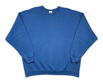 Vintage 90s Nike Tonal Side Swoosh Made in USA Crewneck Sweatshirt (Large)