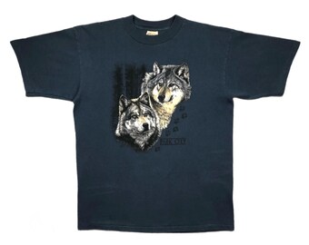 Vintage 90s Park City Wolf Graphic T-Shirt (Large)