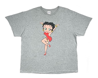 Vintage Y2K Betty Boop Dancing Cartoon Portrait Promo T-Shirt (Large/XL)