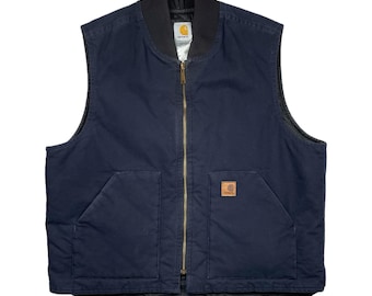 Vintage Faded Black Carhartt Vest - Carhartt Zip up Quilted