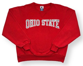 Vintage 90s Champion Ohio State University Buckeyes Embroidered Collegiate Crewneck Sweatshirt Pullover Size Medium