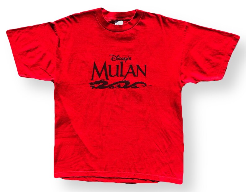 Vintage 1998 Walt Disneys Mulan Movie Promo Graphic T-Shirt Size XL image 1