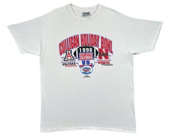 Vintage 1998 Holiday Bowl Arizona Wildcats vs Nebraska Huskers Football Game T-Shirt (XL)