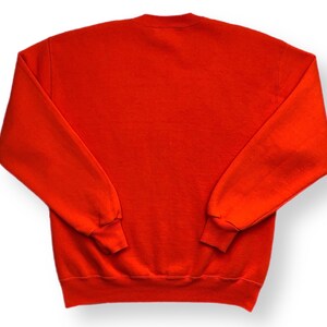 Vintage 90s Russell Athletic Blank Orange Made in USA Crewneck Sweatshirt Pullover Size Large image 3