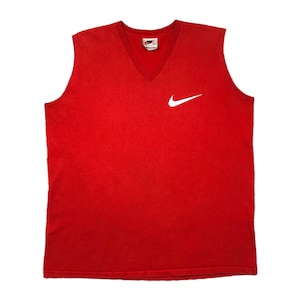 Vintage 90s Nike Made in USA Double Sided Swoosh Tank Top Sleeveless Graphic T-Shirt Size Large