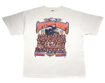 Vintage 1998 Denver Broncos Super Bowl XXXIII Champions Graphic T-Shirt (XL)