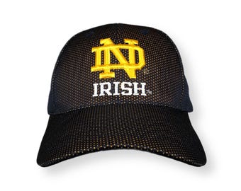 Vintage 90s Notre Dame Fighting Irish Embroidered Mesh Hat