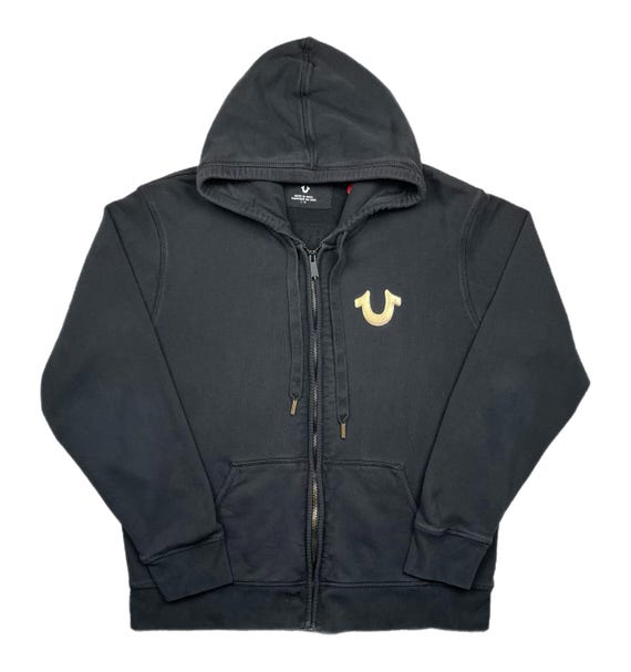 Y2K True Religion Faded Black Zip Hoodie (large) - Etsy