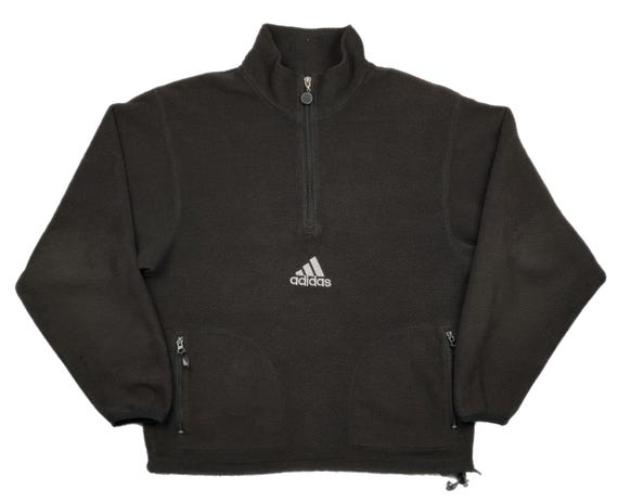 Buy Vintage 90s Adidas Center Logo Embroidered Quarter Zip Fleece