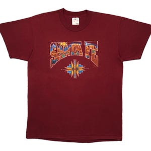Vintage 90s Santa Fe New Mexico Destination/Souvenir Style Graphic T-Shirt Size Large