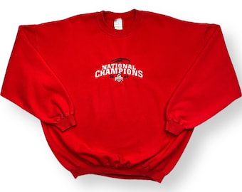 Vintage 2002 Ohio State University Buckeyes Football National Champions Crewneck Sweatshirt Pullover Size XXL