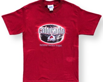 Vintage 90s/00s Colorado Avalanche NHL Hockey Puck Graphic T-Shirt Size Medium/Large