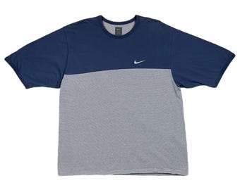 Camiseta Nike Golf vintage de los años 90/año 2000 con rayas laterales, corte y costura (talla grande)