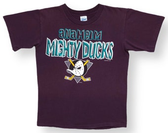 Vintage 1993 Salem Sportswear Anaheim Mighty Ducks Disney Single Stitch Graphic T-Shirt Size Medium