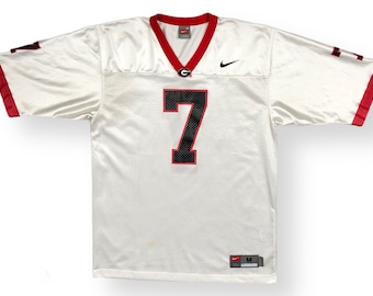 Vintage 90s Nike University of Georgia Bulldogs Alternate White #7 Football Jersey Size Medium/Large