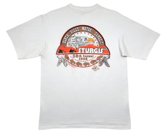 Vintage 1998 Sturgis Motorcycle Rally Henley T-Shirt (M/L)