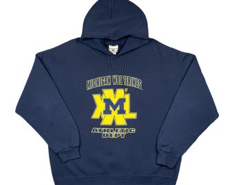 Vintage 90s University of Michigan Wolverines Athletic Dept Hoodie (Large)