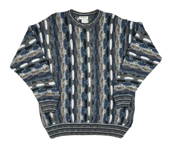Vintage 90s Norm Thompson Textured 3D Coogi Style Knit Sweater (Large/XL)
