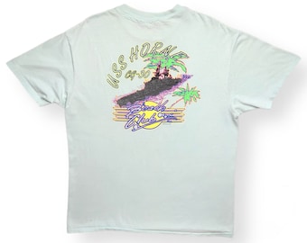 Vintage 80s USS Horne CG-30 Military Graphic T-Shirt (XL)