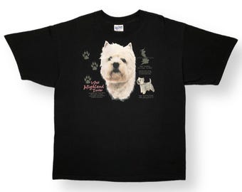 Vintage 90s West Highland Terrier Dog Graphic T-Shirt (XL)