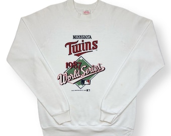Vintage 1987 Minnesota Twins MLB World Series Champions Baseball Graphic Crewneck Sweatshirt Pullover Size Medium/Large