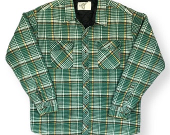 Vintage 80s Northwest Territory Lined Cotton Plaid Flannel Shirt/Jacket Size XL