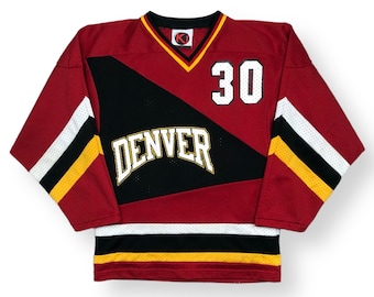 Vintage 90s Denver Pioneers Hockey #30 Made in USA Home Jersey Size Small/Medium