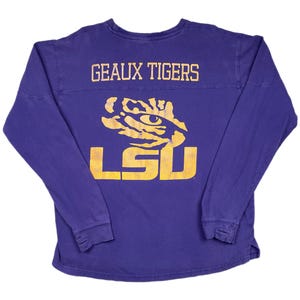 Maglietta a maniche lunghe vintage anni '90/Y2K della Louisiana State University "Geaux Tigers" (media/grande)