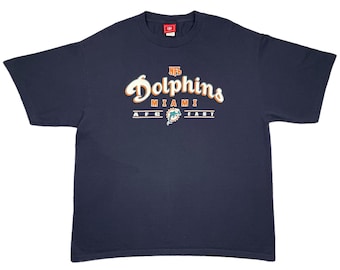 Vintage jaren 90/Y2K Miami Dolphins voetbal AFC East NFL T-shirt (XL)