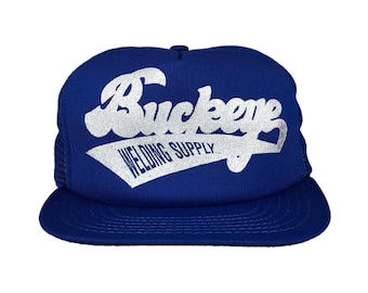 Vintage 80s Buckeye Welding Supply Made in USA Mesh SnapBack Trucker Hat Cap