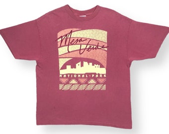 Vintage 90s Mesa Verde National Park Colorado Single Stitch Graphic Nature T-Shirt Size Large/XL