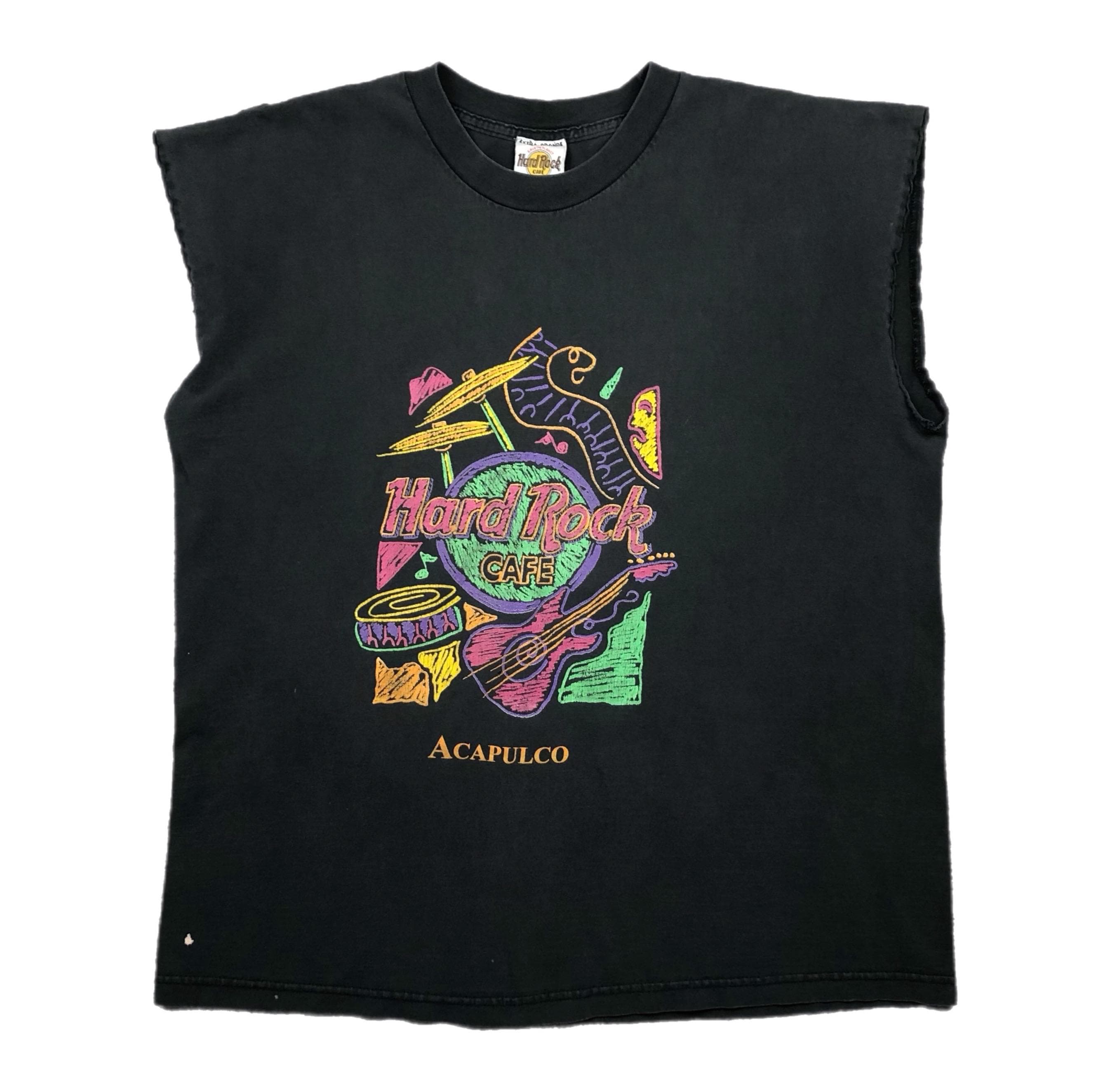 Vintage 90s Hard Rock Cafe Acapulco Sleeveless Graphic T-shirt (XL 