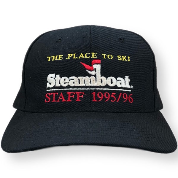 Vintage 1995 Steamboat Ski Resort “The Place To Ski” Staff Embroidered Snapback Hat Cap