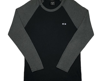OAKLEY ゲームシャツ メッシュ Y2K BLACK 刺繍ロゴ 00s OAKLEYオークリー メッシュ使いテックゲームシャツ 黒 L Y2K