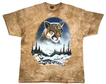 Vintage 1997 The Mountain Cougar Graphic T-Shirt (XXL)