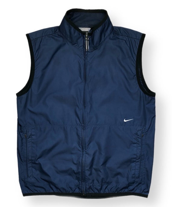 高い品質 Blue Navy Nike 90s/00s Vintage Full Windbreaker Swoosh Zip ジャケット・アウター
